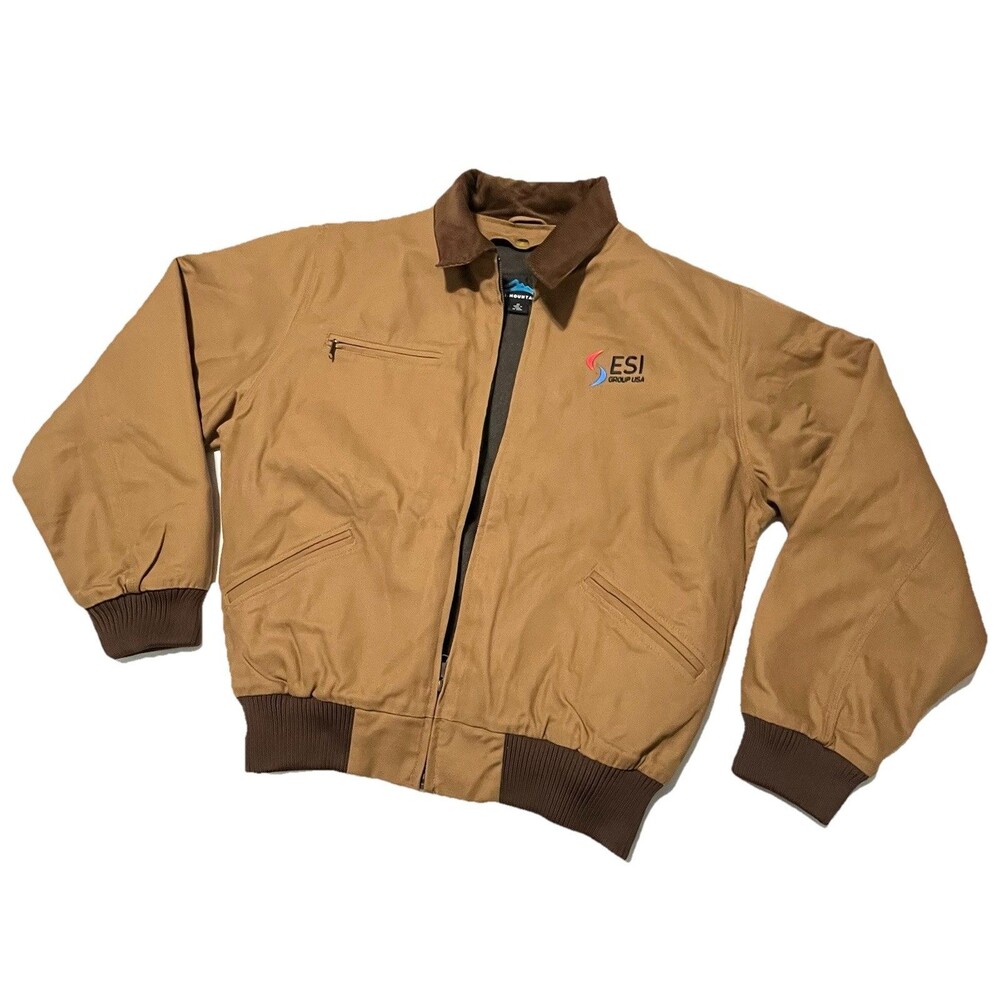 Tri Mountain Tan Canvas Detroit Corduroy Collar Removable Wool Liner Jacket- M